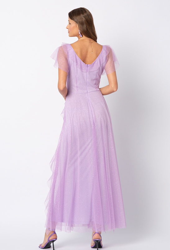 Sukienka z fioletowej siatki gliter Malou