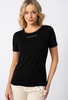 Czarny t-shirt z wiskozy