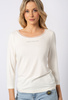 Waniliowa bluzka z wiskozy z długim rękawem