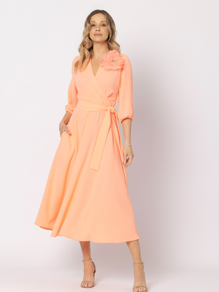 Morelowa sukienka z wiązaniem Ophelie