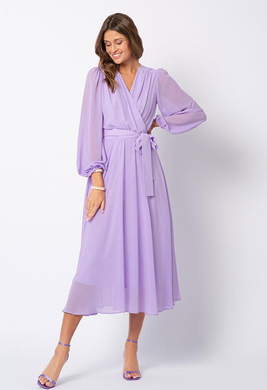 Sukienka z lawendowego szyfonu Olympia