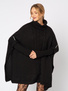 Oversizowy czarny sweter poncho Louvre
