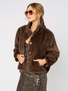 Brązowa kurtka z imitacji futra