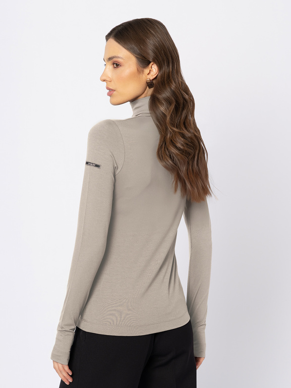 Gładki golf w kolorze taupe