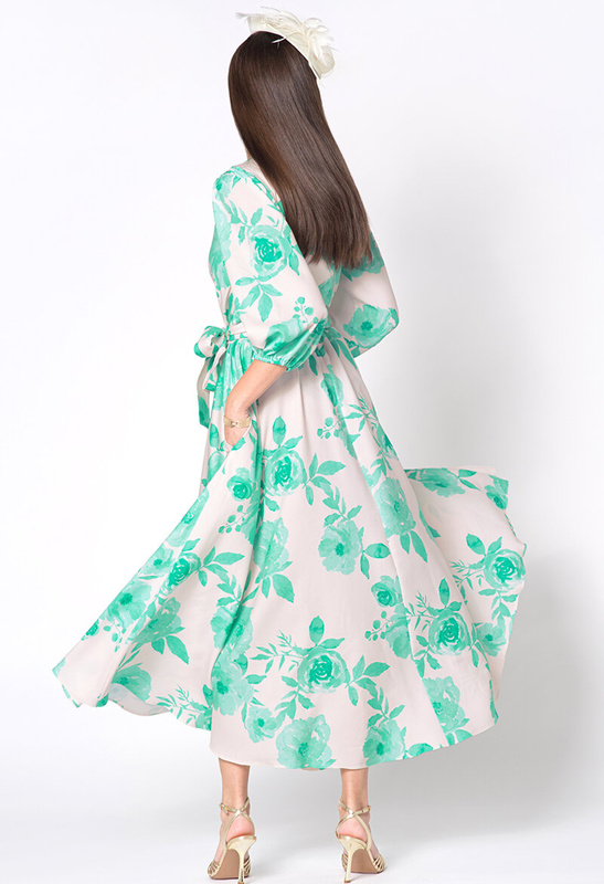 Sukienka w turkusowe kwiaty Denise