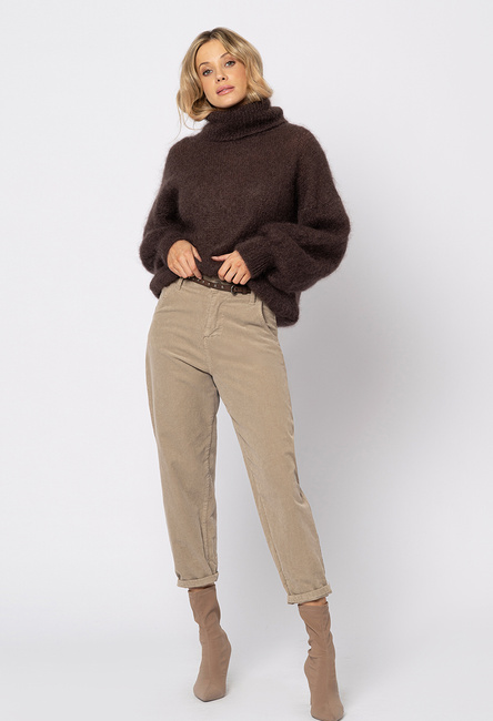 Beżowe sztruksowe spodnie