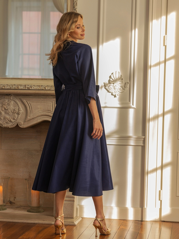 Granatowa sukienka z tafty Charlotte