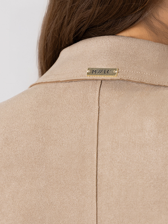 Płaszcz damski zapinany beżowy