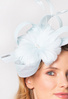 Błękitny fascynator z perełkami