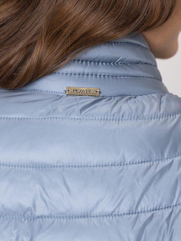 Kurtka pikowana ze stójką niebieska