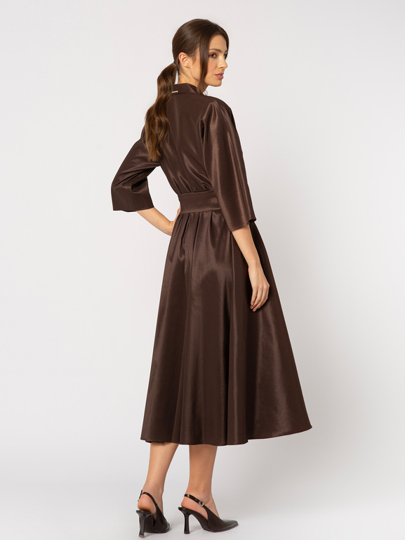 Czekoladowa sukienka z tafty Charlotte