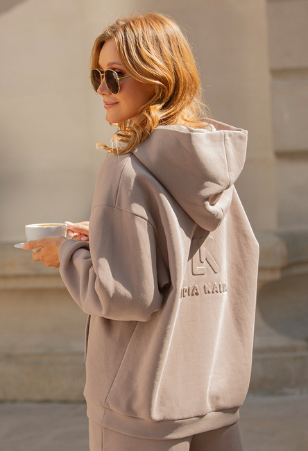 Bluza rozpinana z kapturem Cappucino