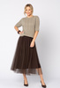 Tiulowa brązowa spódnica 