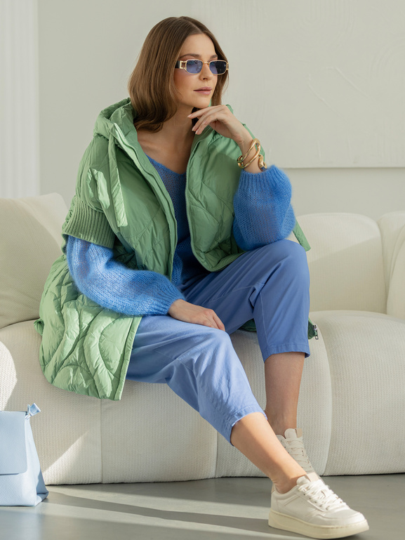 Zielona kamizelka puchowa z kapturem