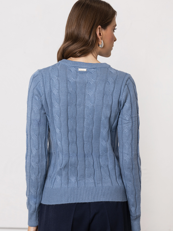 Kardigan damski w prążek niebieski