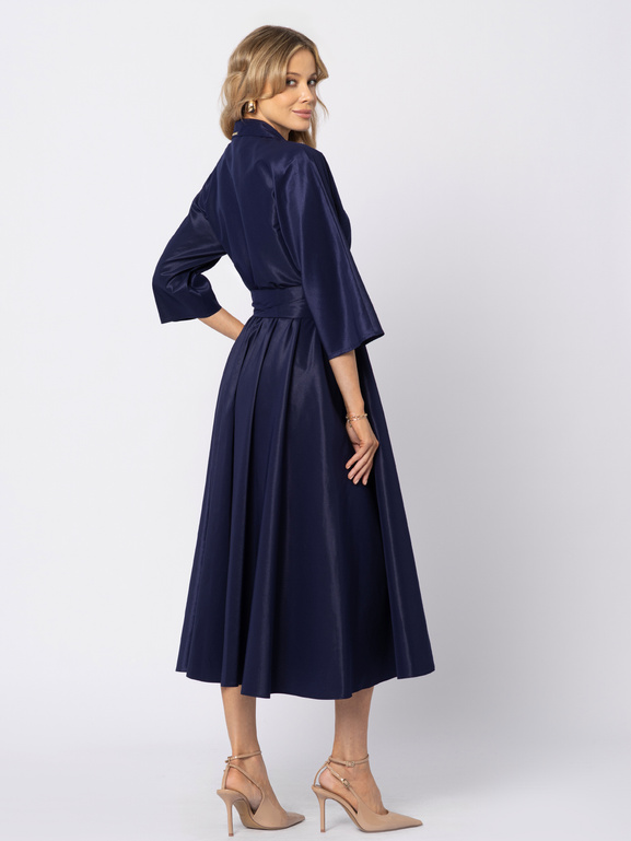Granatowa sukienka z tafty Charlotte