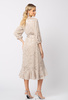 Sukiena z beżowej wiskozowej żakardowej tkaniny Margo