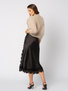 Czarna satynowa spódnica z koronką