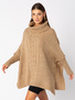 Oversizowy sweter poncho w kolorze latte Louvre