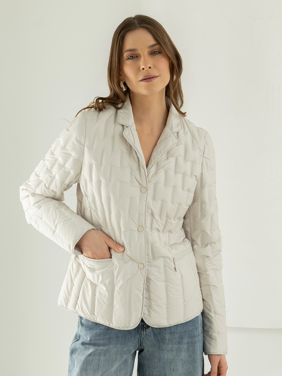 Ecru lekka kurtka puchowa pikowana