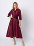 Burgundowa sukienka z tafty Charlotte