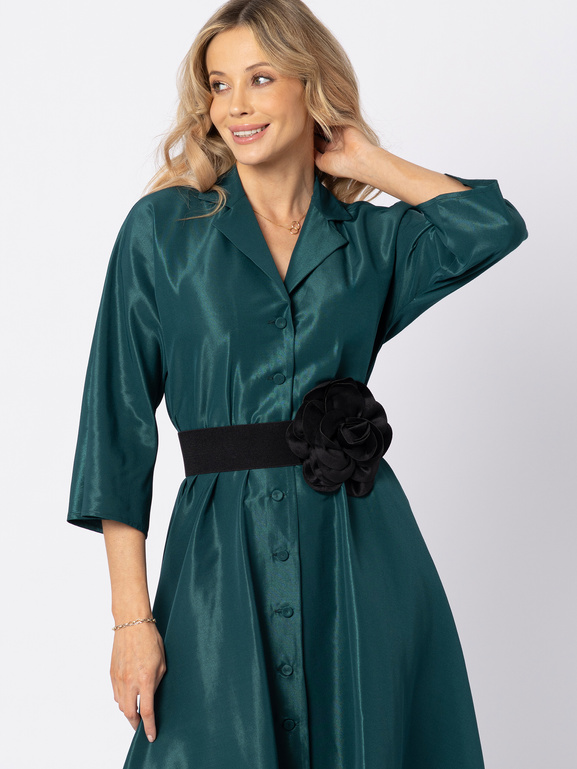 Zielona sukienka z tafty Charlotte