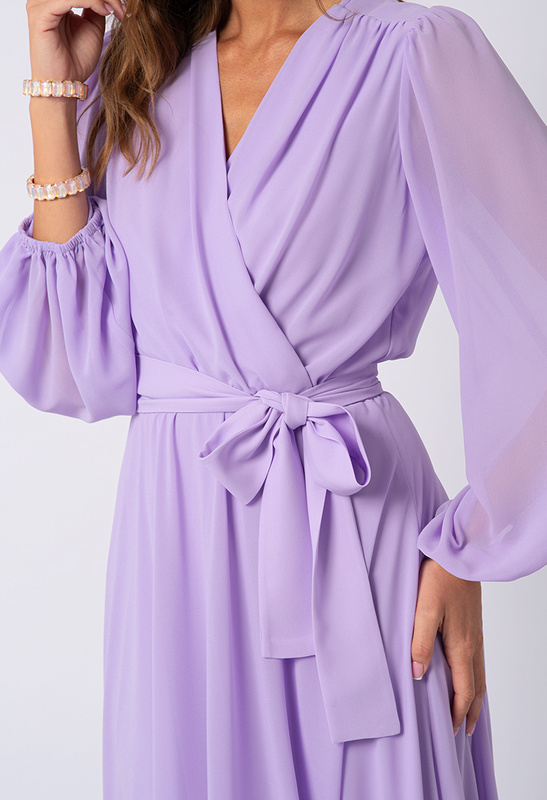 Sukienka z lawendowego szyfonu Olympia