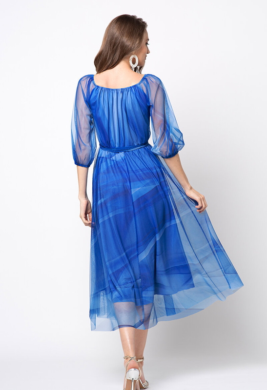 Sukienka z tiulu w kolorze niebieskim Nicoline
