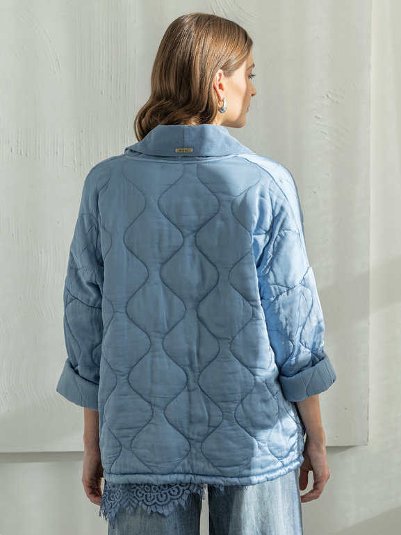 Lekka kurtka pikowana niebieska