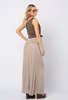 Beżowa wiskozowa spódnica maxi z szerokim pasem