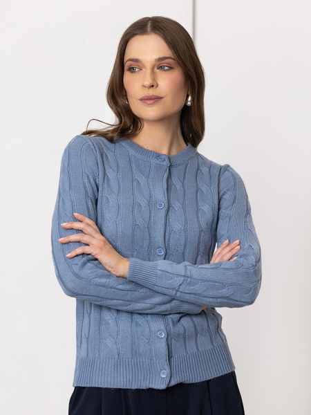 Kardigan damski w prążek niebieski