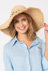 Beżowy kapelusz z rafii z warkoczem