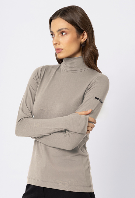 Gładki golf w kolorze taupe