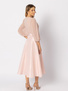 Sukienka z tafty z wiązaniem pudrowy róż