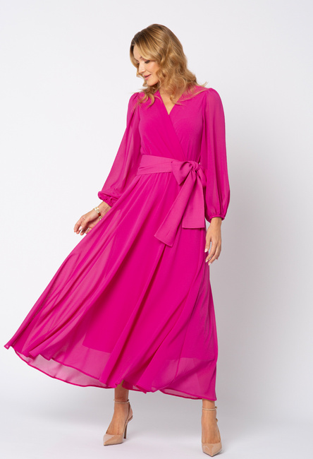 Sukienka z szyfonu w kolorze fuksji Sydney