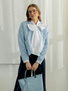 Kurtka damska pikowana błękitna