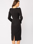 Dopasowana czarna sukienka z długim rękawem Rebecca