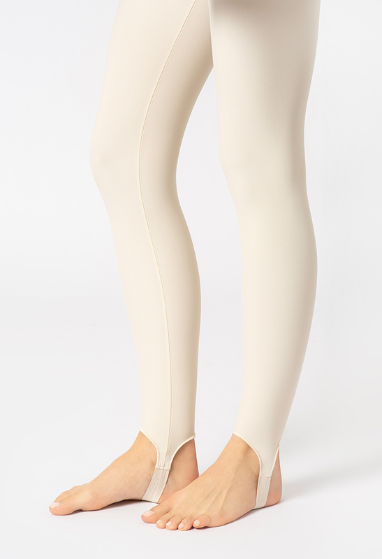 Ecru legginsy z zapiętką
