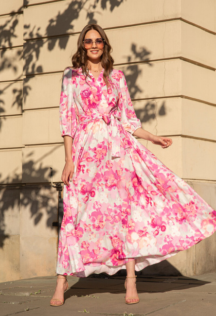 Sukienka w różowe kwiaty Denise