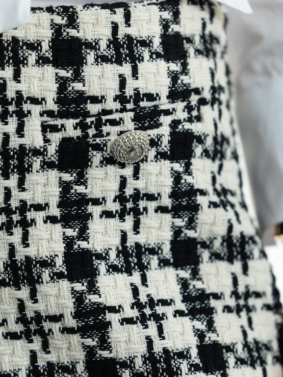 Szorty w pepitkę czarne ecru