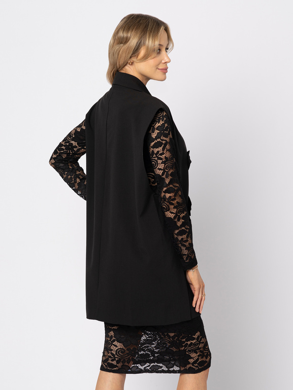 Czarna kamizelka z zapięciem w X