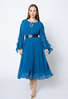 Sukienka z szyfonu w kolorze petrol blue Claire