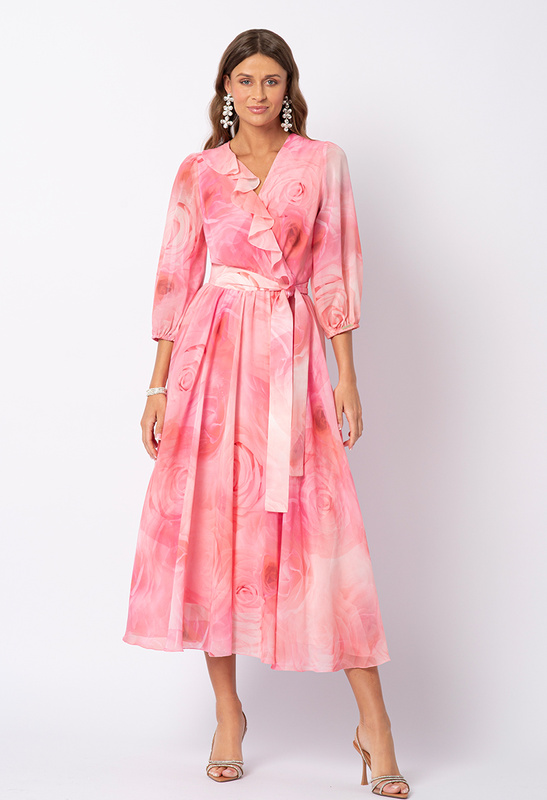 Sukienka różowe kwiaty Fleur