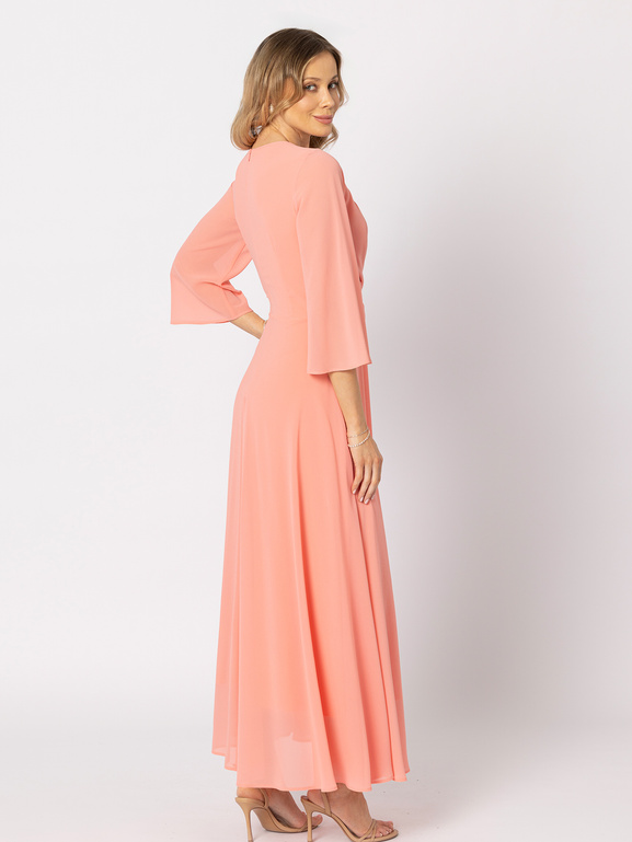 Morelowa sukienka przeplatana w talii