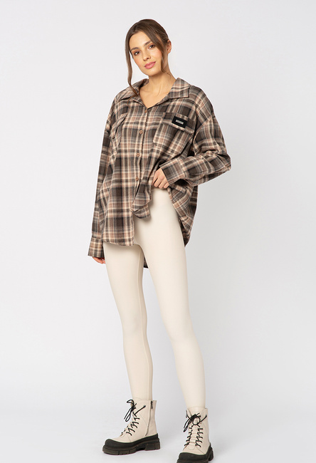 Ecru legginsy z zapiętką