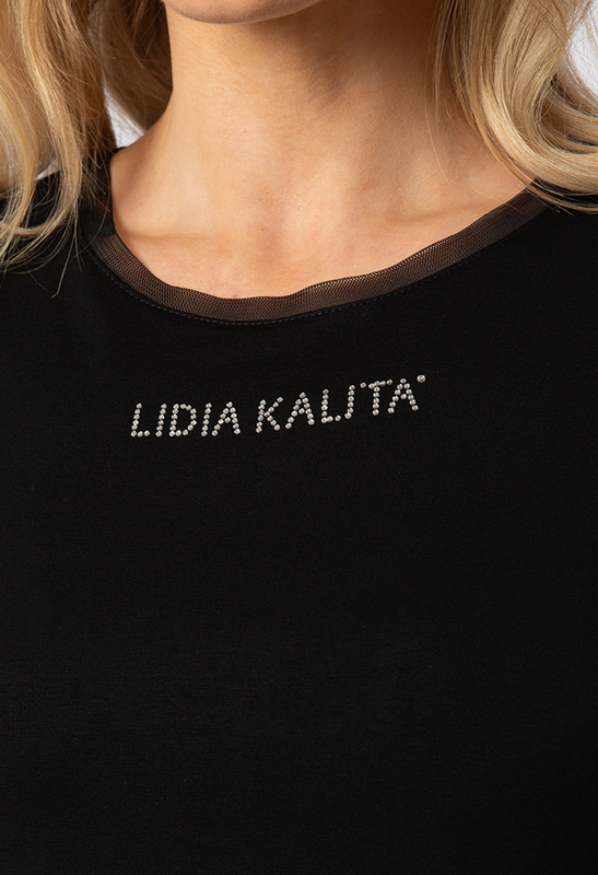 Czarny t-shirt z wiskozy