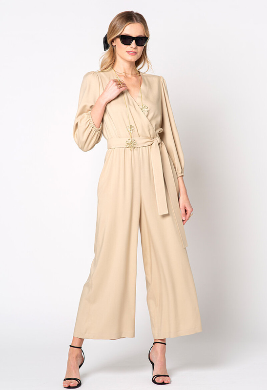 Beżowy kombinezon z wiskozy Vilaflor