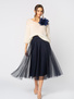Tiulowa granatowa spódnica 