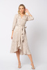 Sukiena z beżowej wiskozowej żakardowej tkaniny Margo