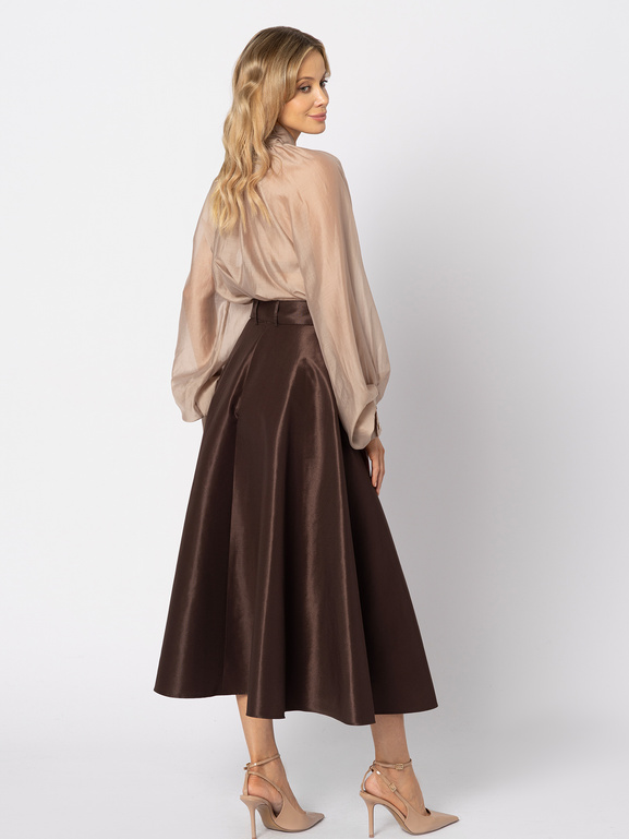 Brązowa spódnica z tafty Noisette